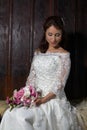 Shy bridal portrait