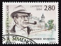 Georges Simenon Detective Author on Stamp