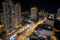 Georgetown city, Malaysia - December 17, 2023: Aerial night view of architecture in Georgetown city, Penang, Malaysia Royalty Free Stock Photo