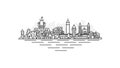 Georgetown, Guyana architecture line skyline illustration. Linear vector cityscape with famous landmarks, city sights Royalty Free Stock Photo