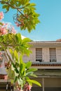 Georgetown old house with flower in Penang, Malaysia Royalty Free Stock Photo