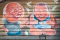 Georgetown, Penang/Malaysia - circa October 2015: Street art and graffiti paintings on the walls of the building in old Georgetown