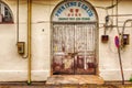 Entrance door of the old colonial house in town of Georgetown in Royalty Free Stock Photo