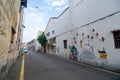 Georgetown street with mural art.