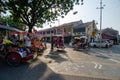 Rickshaw driver at the bicycle friendly street.