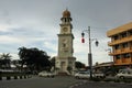 The colonial era clock tower in the Unesco Heritage Site of George Town in Penang Royalty Free Stock Photo