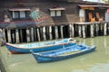 The traditional stilt houses in the Clan jetties of a waterside village in George