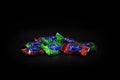 Georgetown, Texas, USA / 12/27/19: Pile of Christmas wrapped York mints on a black background Royalty Free Stock Photo