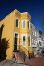Georgetown Townhouses and Blue Sky Royalty Free Stock Photo