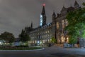 Georgetown university building at night in washington dc Royalty Free Stock Photo