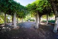 Georgetown, Washington DC: Fisheye view of the Francis Scott Key Memorial Park, featuring a bronze bust statue