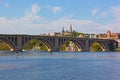 Georgetown waterfront near Key Bridge in Washington DC, USA Royalty Free Stock Photo