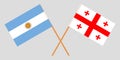 Georgia and Argentina. Crossed Georgian and Argentinean flags