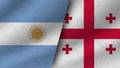 Georgia and Argentina Realistic Two Flags Together