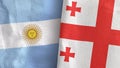 Georgia and Argentina two flags textile cloth 3D rendering
