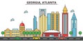 Georgia, Atlanta.City skyline Royalty Free Stock Photo
