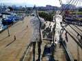 Georgia, Batumi. City Centre. Nino and Eli Monument. View from above, perfect landscape photo, created by drone. Aerial travel