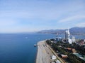 Georgia. Batumi city. View from above, perfect landscape photo, created by drone. Aerial photo from travel.Central beach Royalty Free Stock Photo