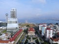 Georgia. Batumi city. View from above, perfect landscape photo, created by drone. Aerial photo from travel. National Theatre