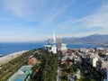 Georgia. Batumi city. View from above, perfect landscape photo, created by drone. Aerial photo from travel.Park and cetre