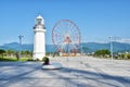 Georgia Batumi Ferris Wheel and lighthouse Black Sea coast