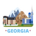 Georgia country design template Flat cartoon style Royalty Free Stock Photo