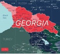 Georgia country detailed editable map
