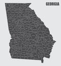 Georgia County Map Royalty Free Stock Photo