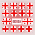 Georgia Flag Collection Figure Icons Set Vector