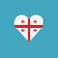 Georgia flag icon in a heart shape in flat design Royalty Free Stock Photo