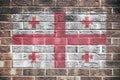 Georgia flag painted on brick wall background