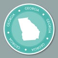 Georgia label flat sticker design. Royalty Free Stock Photo