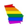 Georgia LGBT flag map. Vector illustration Royalty Free Stock Photo