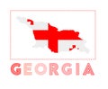 Georgia Logo. Map of Georgia with country name. Royalty Free Stock Photo