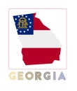 Georgia Logo. Map of Georgia with us state name. Royalty Free Stock Photo