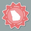 Georgia map sticker in trendy colors. Royalty Free Stock Photo