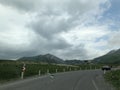 Georgia, mountain view bridge and road in summer,