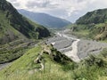 Georgia, mountains and Aragvi river in summer