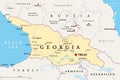 Georgia, political map, with capital Tbilisi, and international borders