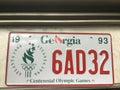 Georgia 1996 Olympic License plate