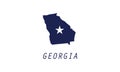 Georgia outline map state shape USA