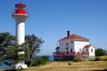 Georgia Point lighthouse on Mayne island Royalty Free Stock Photo