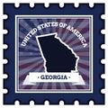 Georgia postage stamp. Vector illustration decorative design Royalty Free Stock Photo