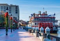 Georgia Queen is docked at the City Hall Landing on the Savannah River Royalty Free Stock Photo