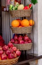 Georgia, sale of pomegranates and oranges. Fresh juice in the street. Royalty Free Stock Photo