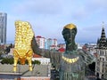 Georgia. Sea city Batumi. City Centre. Medea and Golden Fleece monument. View from above, perfect landscape photo, created by