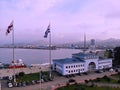 Georgia. Sea city Batumi. City Centre. View from above, perfect landscape photo, created by drone. Aerial photo from travel