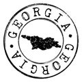 Georgia Silhouette Postal Map. Passport Stamp Round Vector Icon Design Travel.