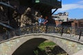 Georgia. Small beautiful bridges over a small river. The city of Tbilisi