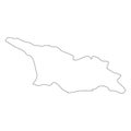 Georgia - solid black outline border map of country area. Simple flat vector illustration Royalty Free Stock Photo